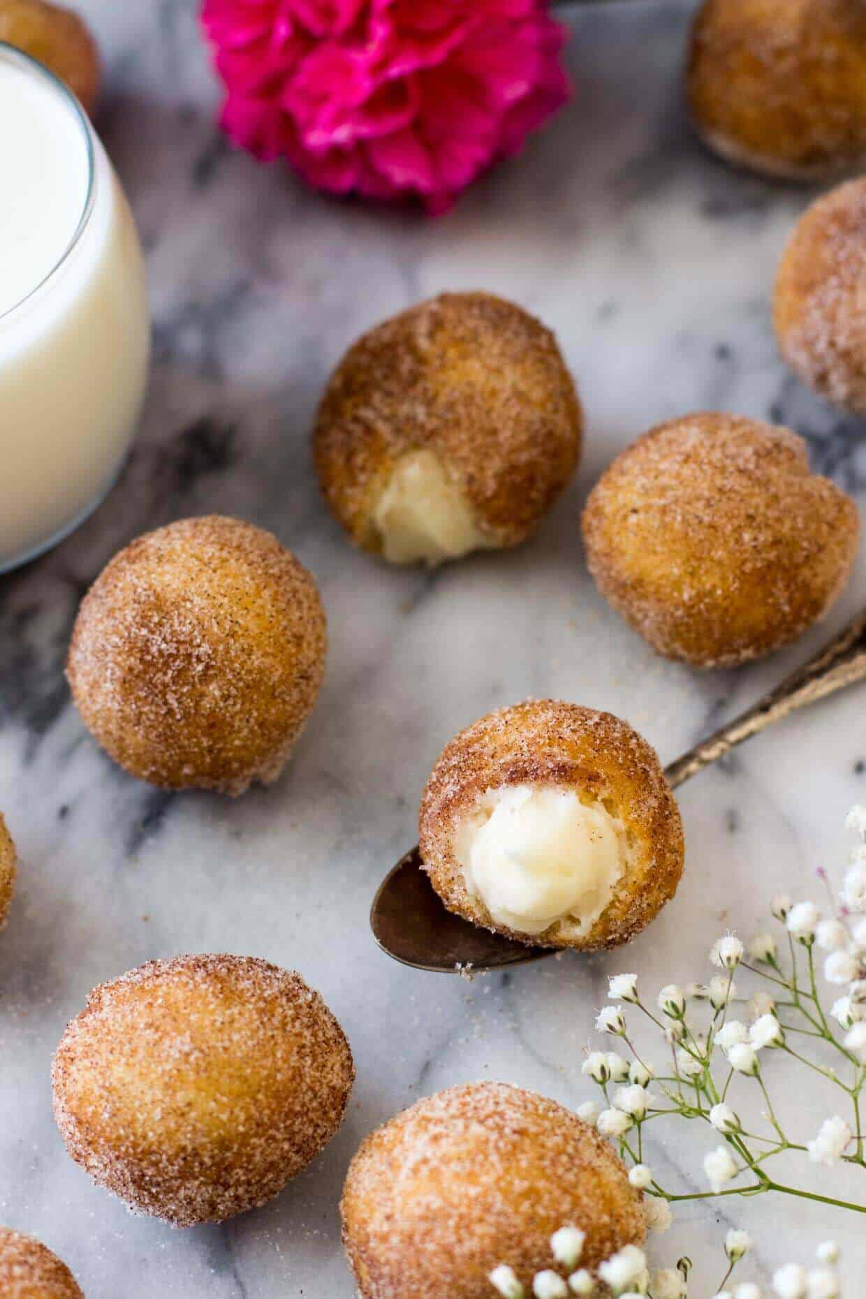 Inside Out Cinnamon Roll Donut Holes -- via SugarSpunRun