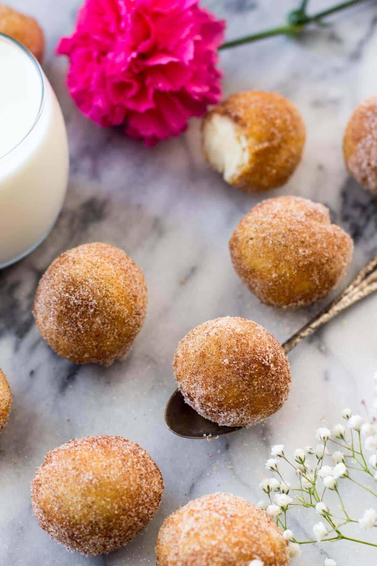 Inside Out Cinnamon Roll Donut Holes -- via SugarSpunRun