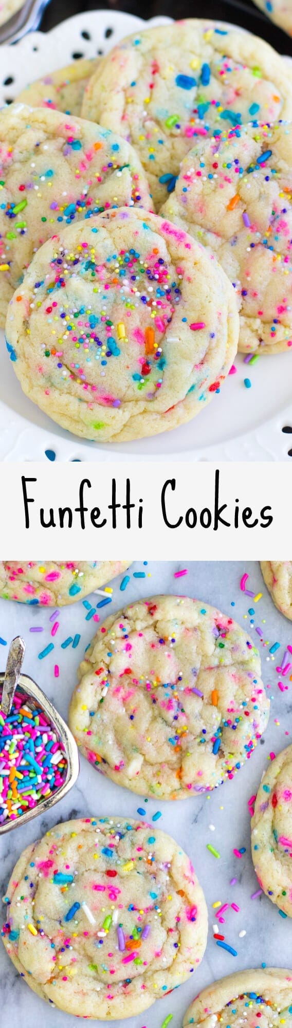 Funfetti Cookies -- These were so good and easy to make (no mixer)!