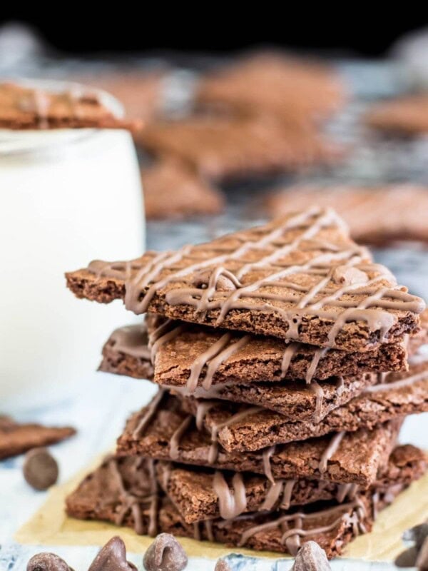 Stack of brownie brittle