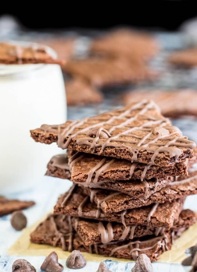 Stack of brownie brittle