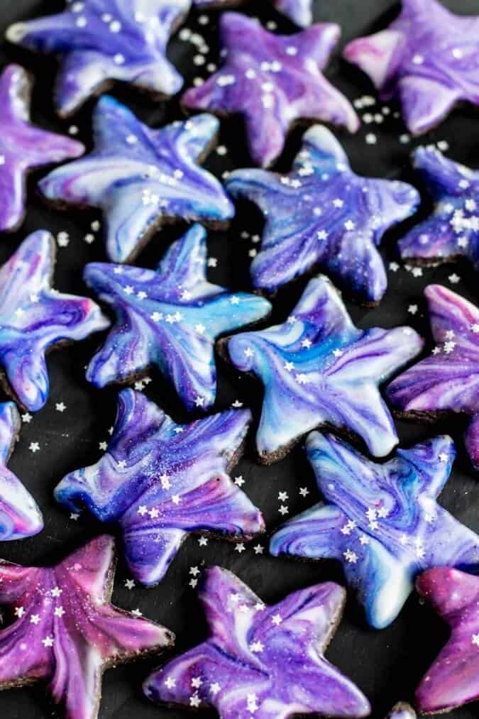 Galaxy Cookies -- these cookies are BEAUTIFUL and way easier to make than you'd think!!