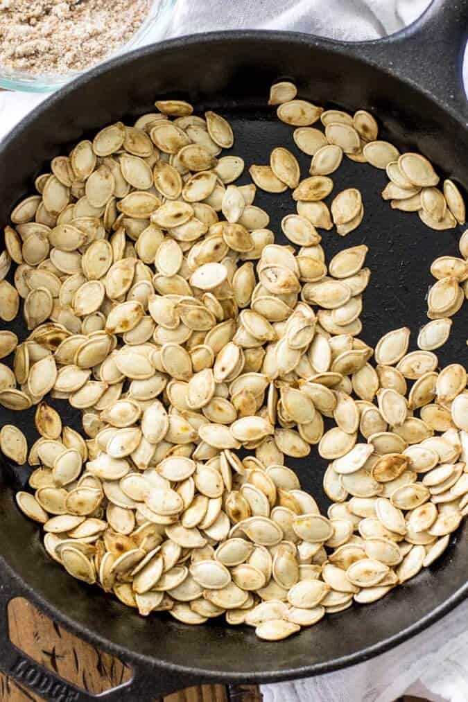 Sweet Pumpkin Seeds! Done in 15 minutes! These use pumpkin spice but you can substitute cinnamon