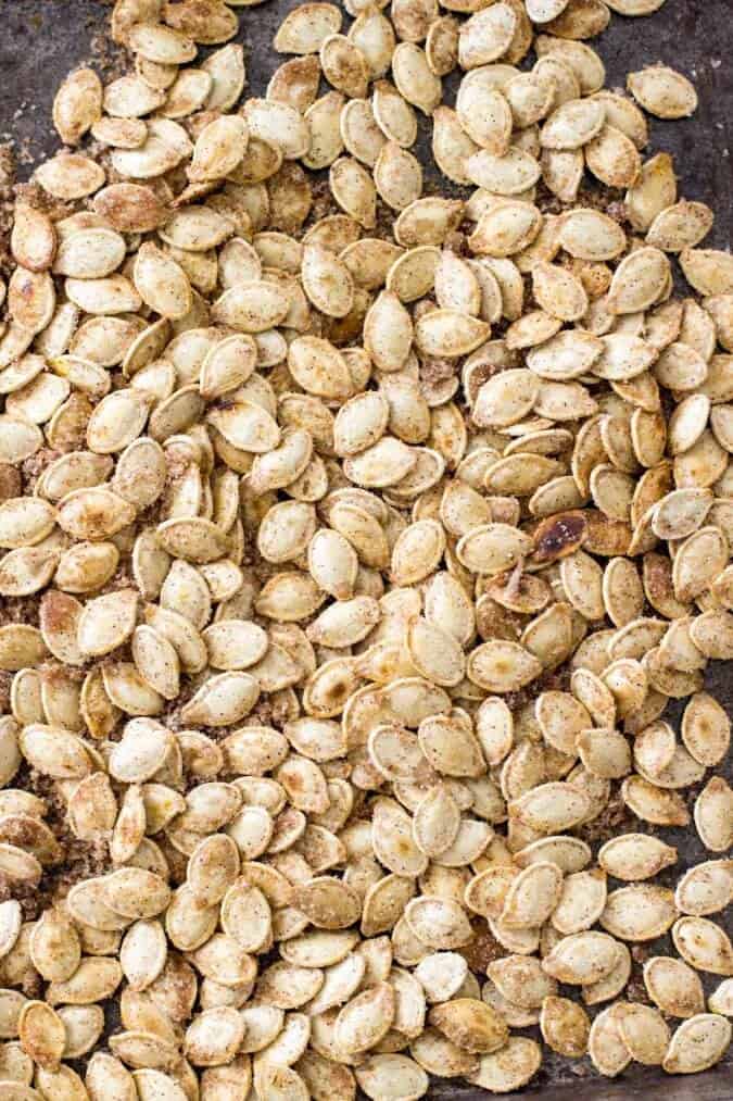 Sweet Pumpkin Seeds! Done in 15 minutes! These use pumpkin spice but you can substitute cinnamon