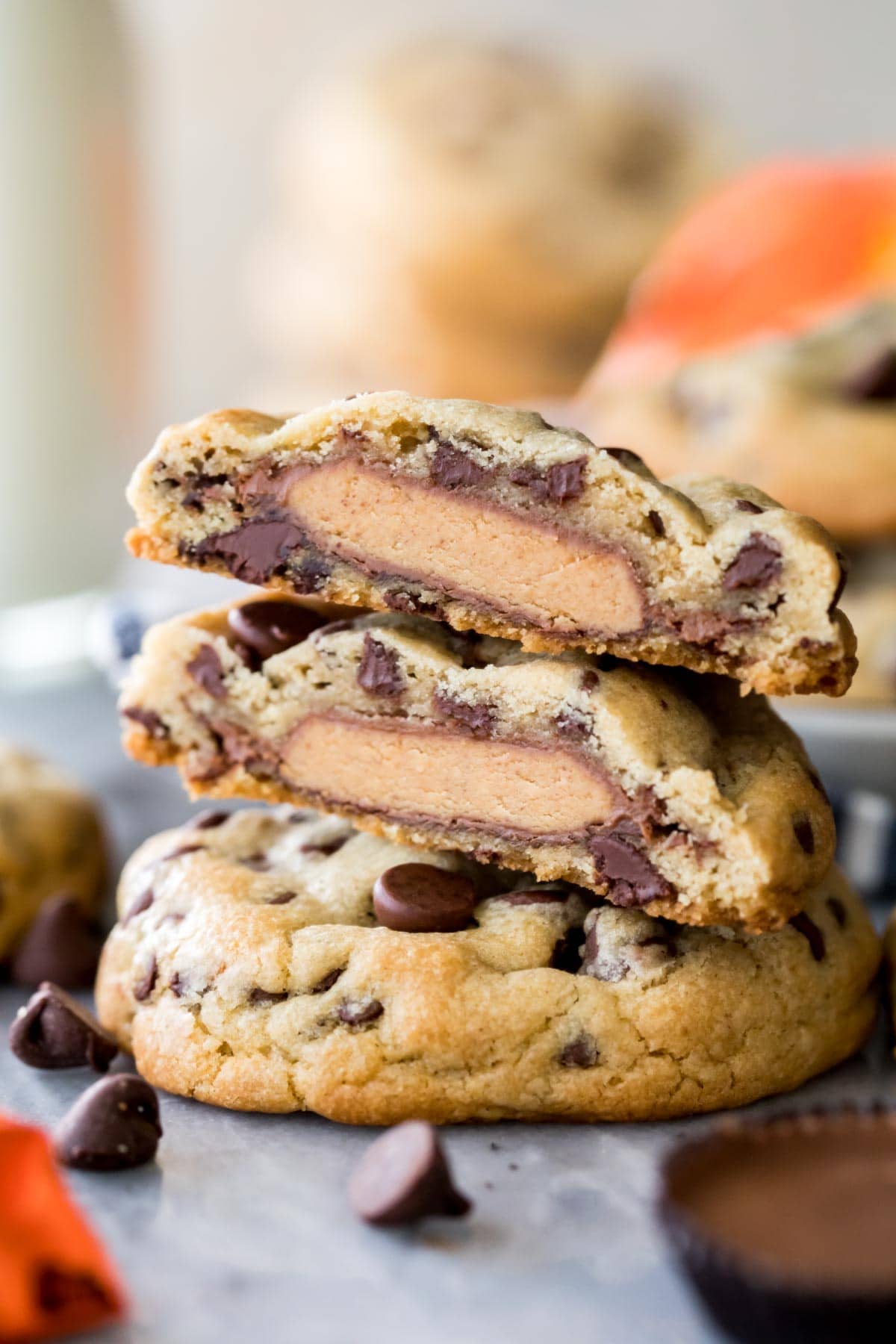 Double Dark Chocolate Peanut Butter Cup Cookies