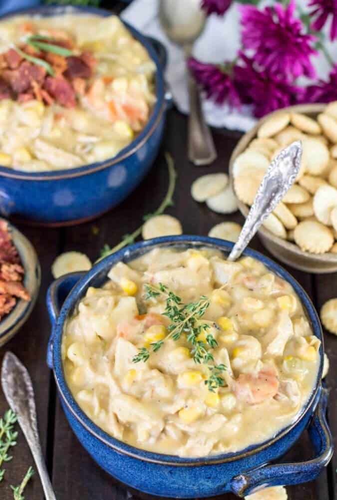 Turkey Chowder made with leftover turkey -- great for the days after Thanksgiving!