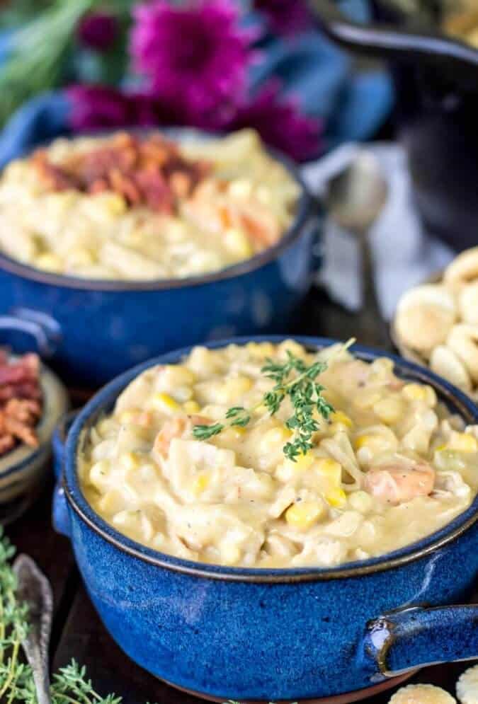 Turkey Chowder made with leftover turkey -- great for the days after Thanksgiving!