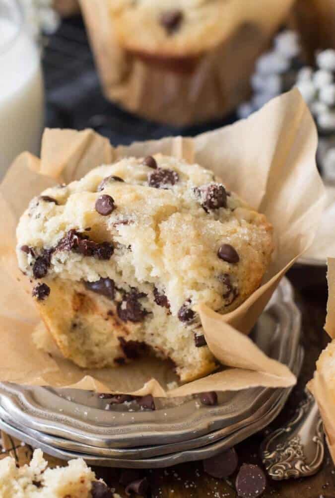 Bakery style chocolate chip muffins