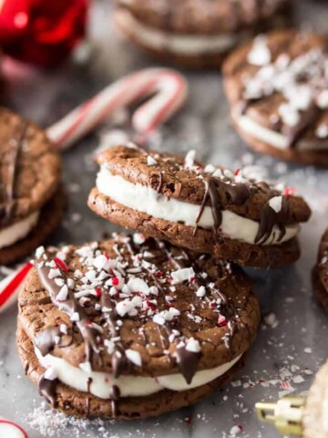 Chocolate peppermint sandwich cookies