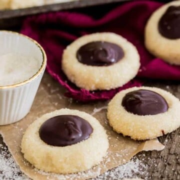 Chocolate thumbprint cookies