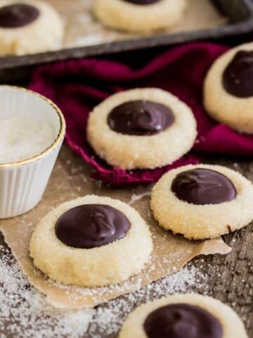 Chocolate thumbprint cookies