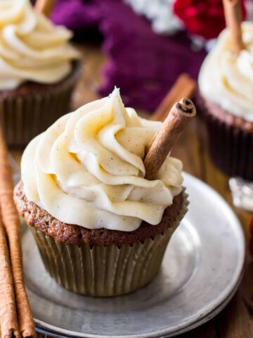 Frosted gingerbread cupcake