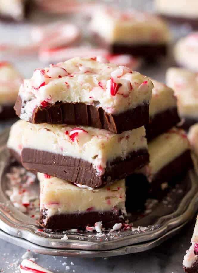 Peppermint Bark Fudge - Sugar Spun Run