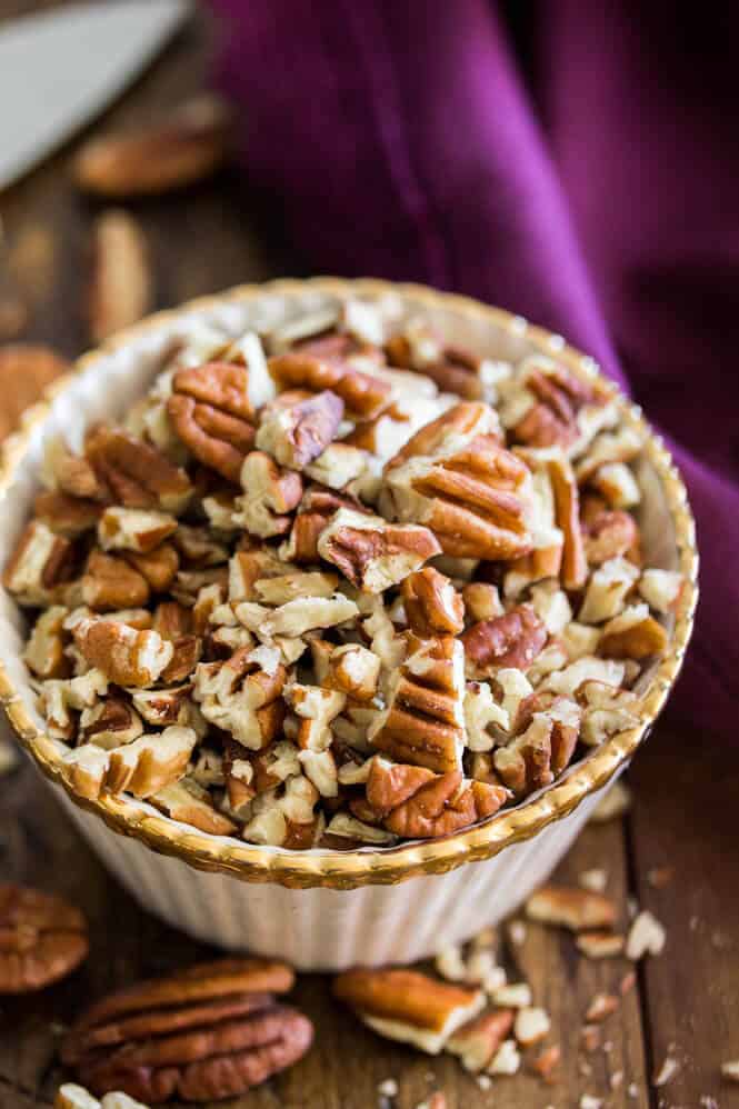 Cup of chopped pecans