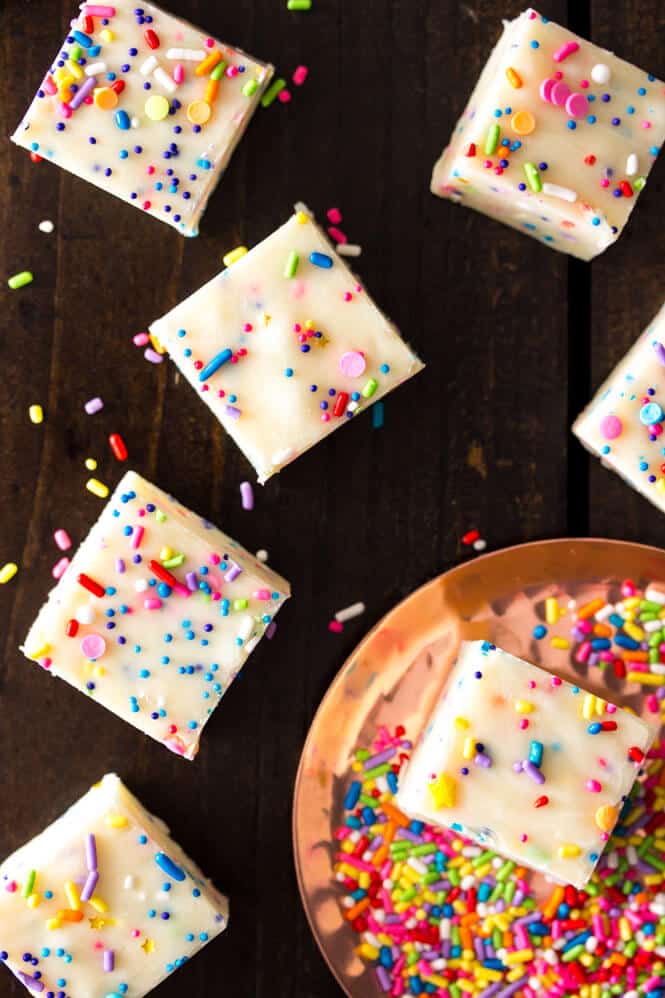 Cake Batter Fudge -- takes just ten minutes to make! || Sugar Spun Run