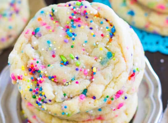 Funfetti Cookies, freshly baked!  So many sprinkles!