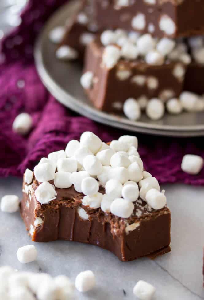 Simple, Creamy Hot Chocolate Fudge -- No candy thermometer needed! || Sugar Spun Run