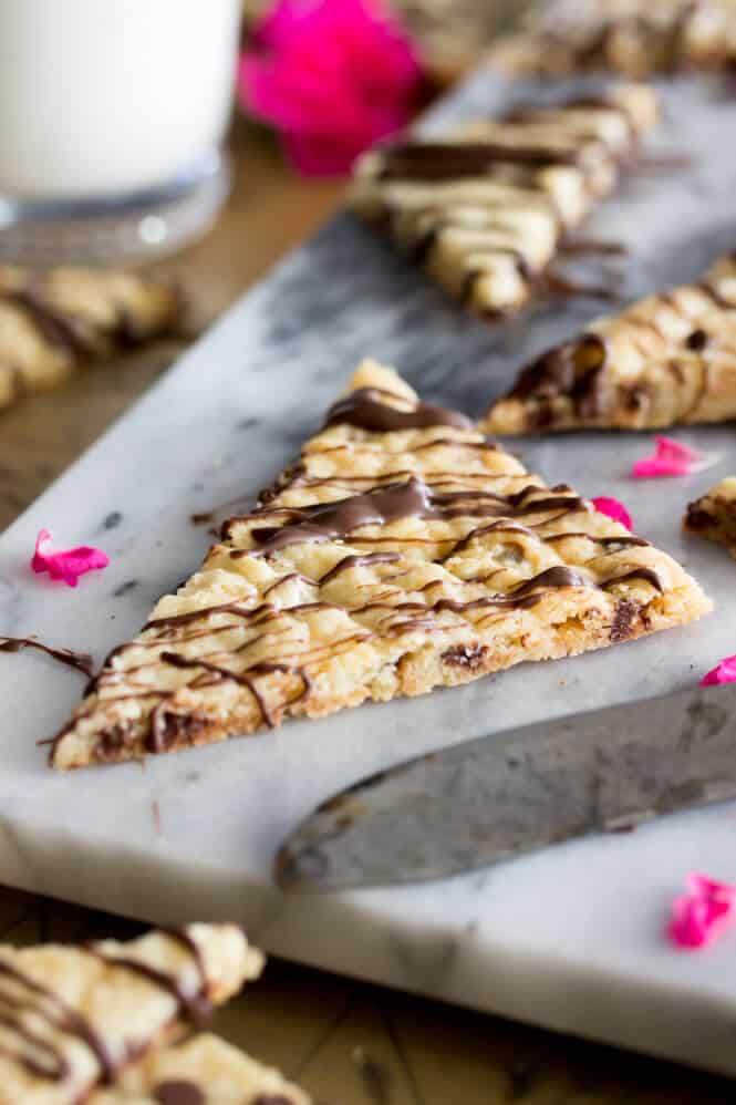 Sweet, snappy chocolate chip cookie brittle -- a unique cross between cookie and candy!