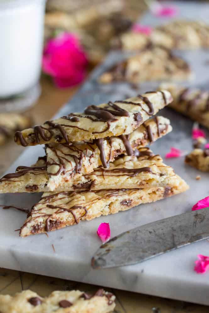 Sweet, snappy chocolate chip cookie brittle -- a unique cross between cookie and candy!