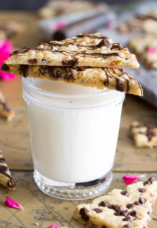 Sweet, snappy chocolate chip cookie brittle -- a unique cross between cookie and candy!