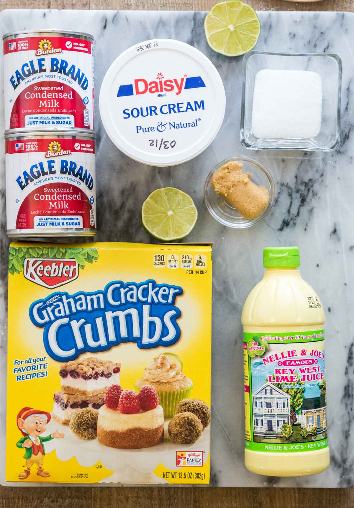 Ingredients for Key Lime Pie Bars