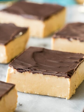 peanut butter bars on marble surface