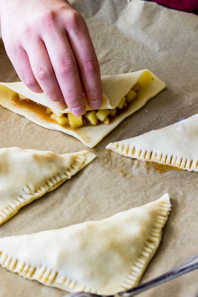 Folding over dough for apple turnovers || Sugar Spun Run