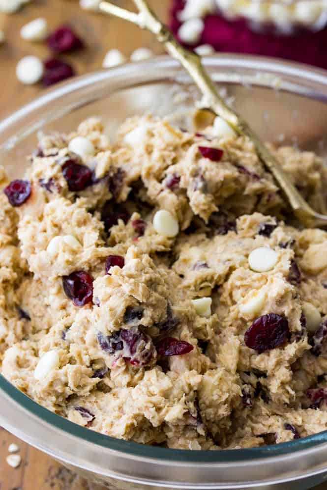 White Chocolate Cranberry Oatmeal Cookie Dough