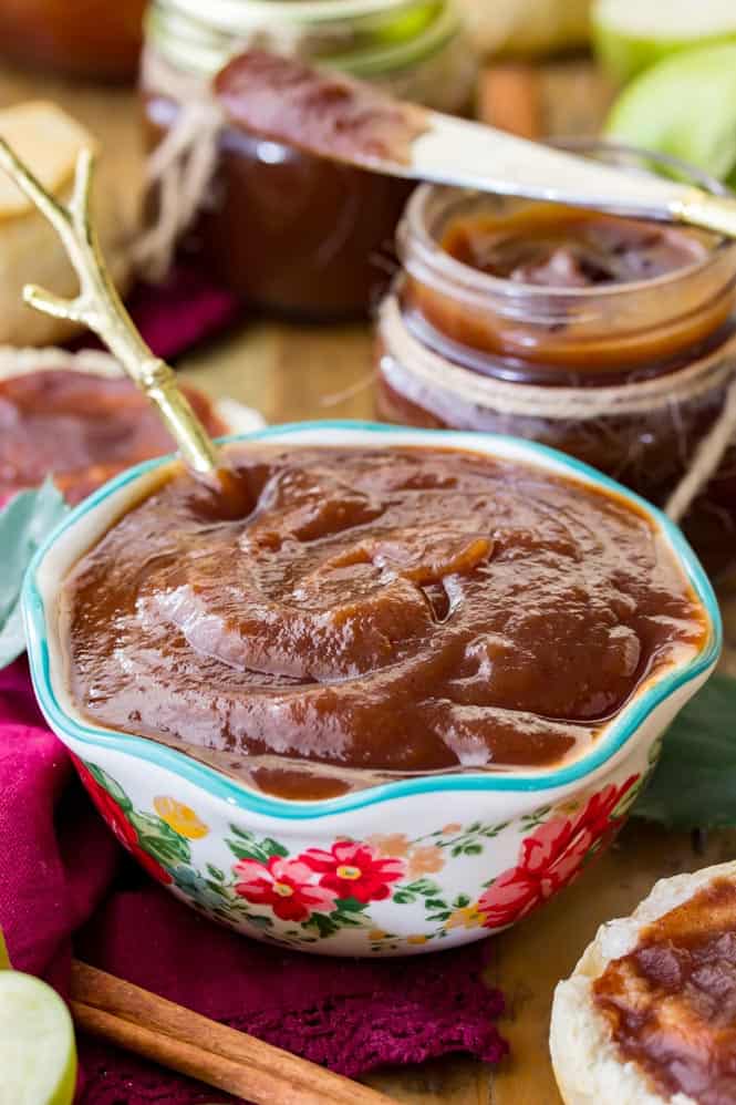 Apple butter in small bowl