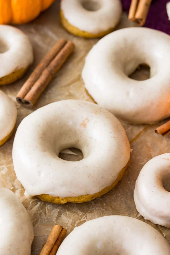 Glazed Pumpkin spice donuts