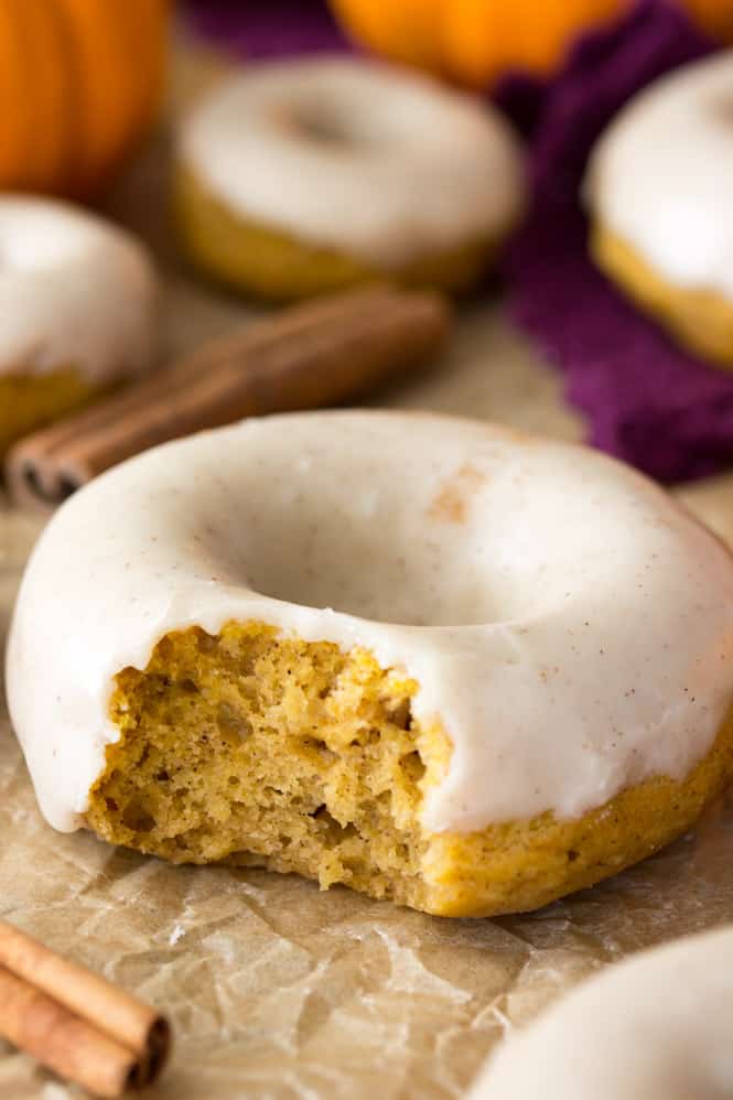 Glazed pumpkin spiced donuts