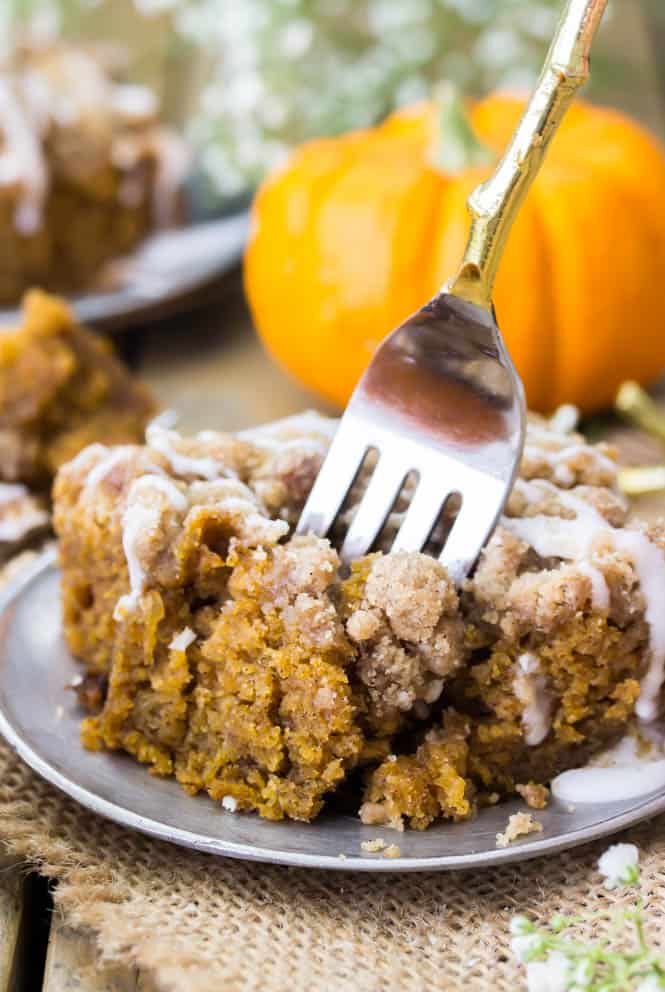 Pumpkin crumb cake square