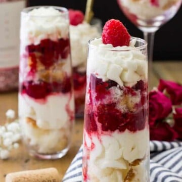 Raspberry chardonnay trifles