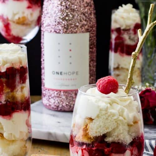 Raspberry chardonnay trifles