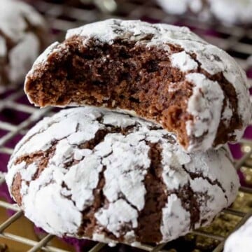 Stacked Chocolate crinkle cookies