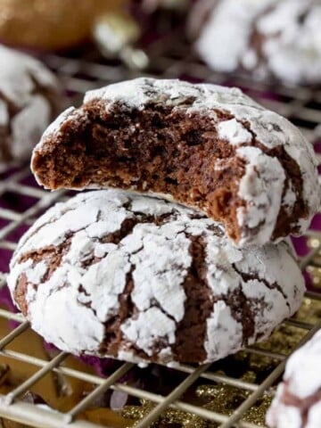 Stacked Chocolate crinkle cookies