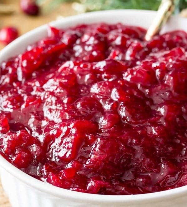 Cranberry sauce in bowl