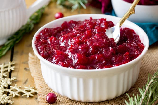 Cranberry sauce in bowl