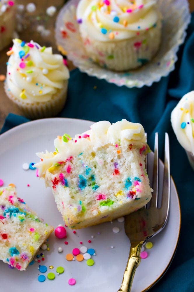 Confetti Cupcakes -- incredibly soft and colorful centers