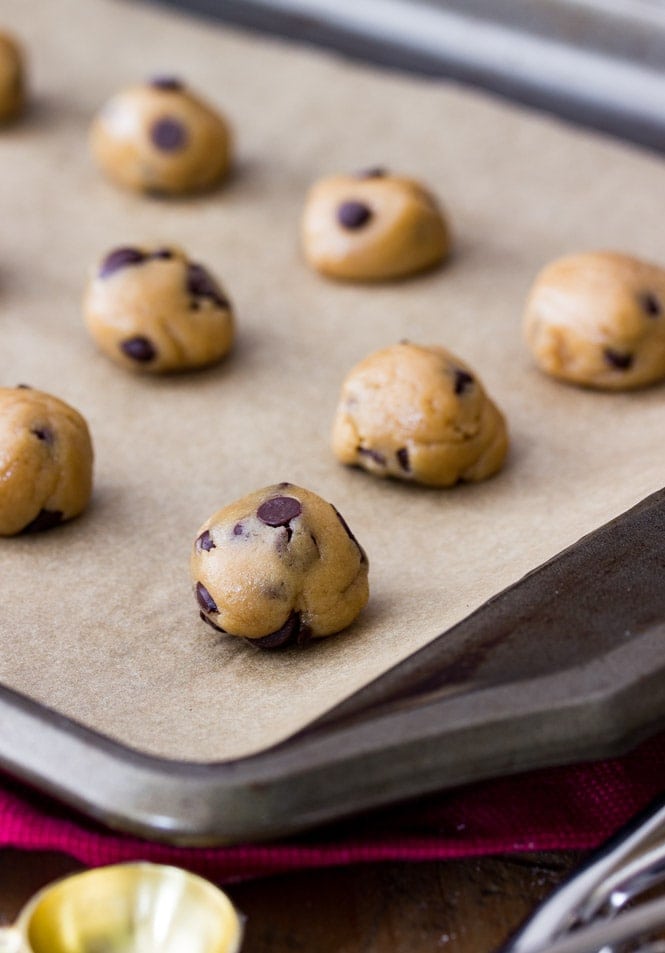 Cookie dough for mini chocolate chip cookies