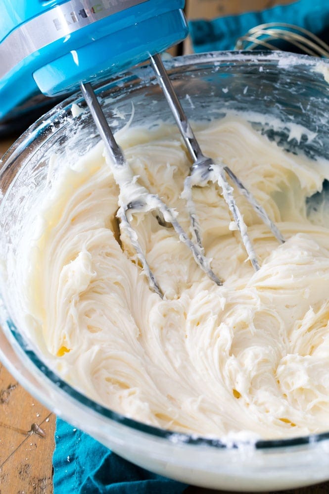 A bowl of cream cheese icing