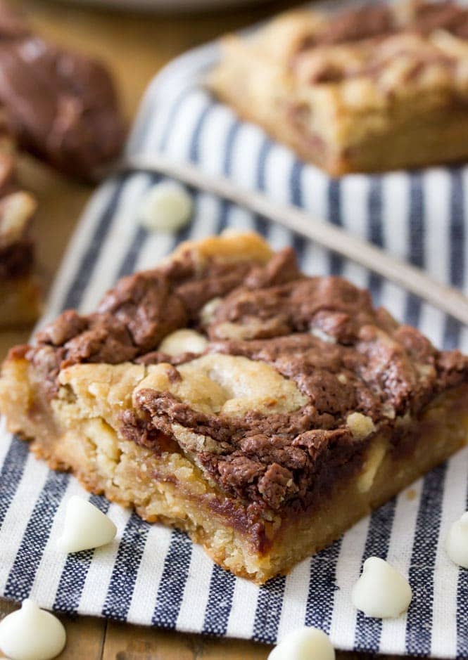 Nutella Swirl Blondie square