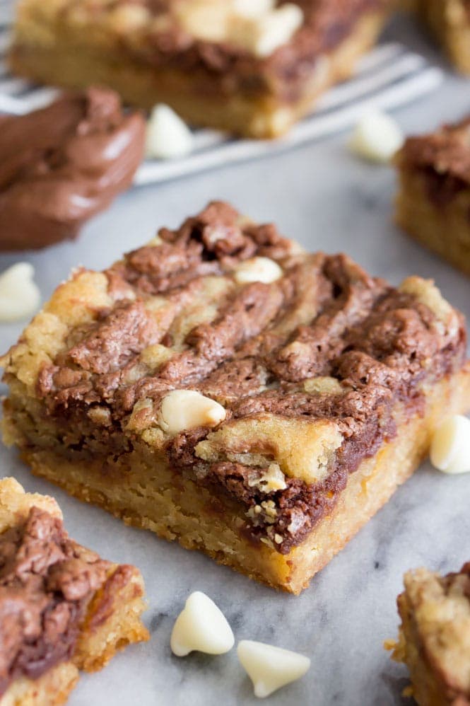 Nutella Swirl Blondie square