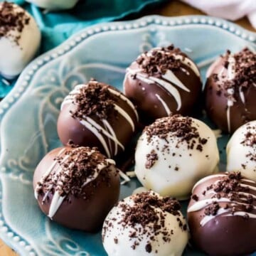 Oreo truffles arranged on plate