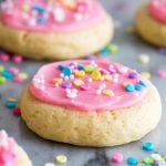 Sugar cookie with pink frosting