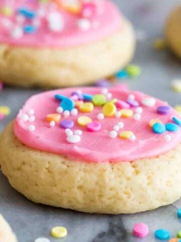 Sugar cookie with pink frosting