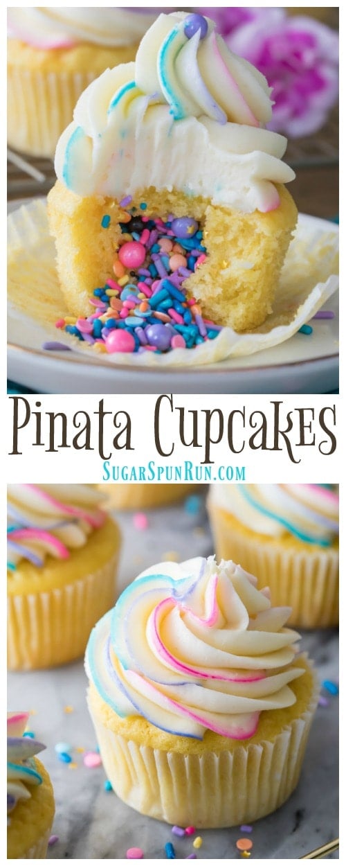 Piñata Cupcakes