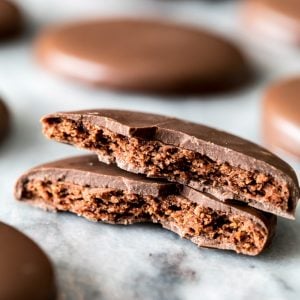 Cookies encased in chocolate shell