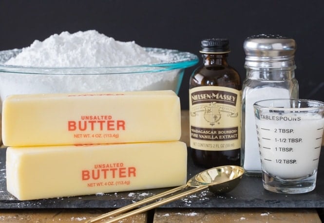 The 5 ingredients needed to make vanilla buttercream
