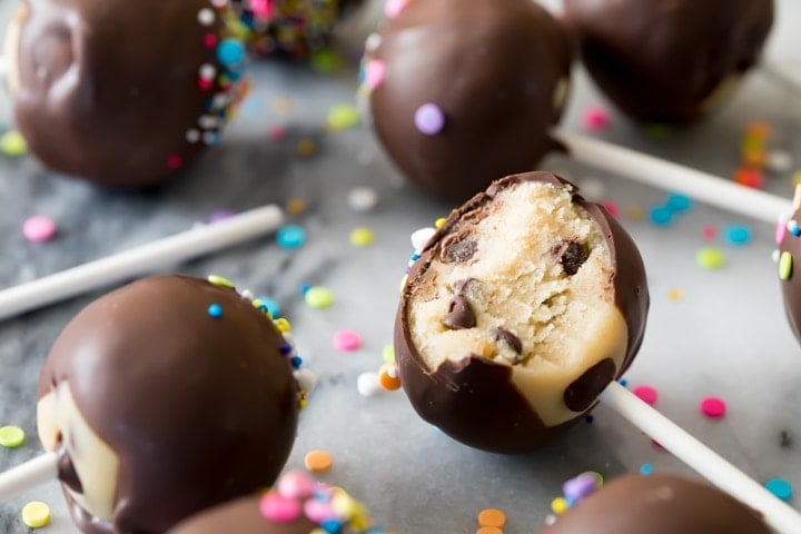 Cookie dough pops